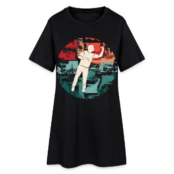 Dartspieler Dartspiel Retro Dart Spieler - Frauen T-Shirt-Kleid - Schwarz - Vorne