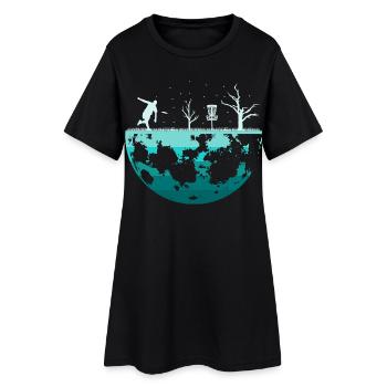 Discgolf Spieler Planet Disc Golf Discgolfspieler - Frauen T-Shirt-Kleid - Schwarz - Vorne