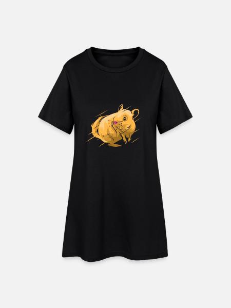 Verspieltes Chinchilla Sandbad - Frauen T-Shirt-Kleid - Schwarz