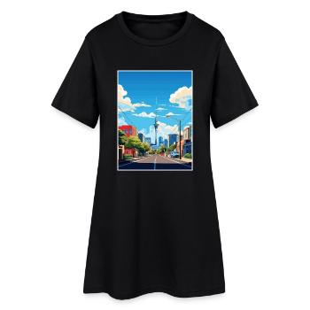 Auckland Neuseeland Neuseeland Vintage Reiseposter WPA - Frauen T-Shirt-Kleid - Schwarz - Vorne