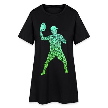 Disc Golf Spieler Symbole Jungen Discgolf - Frauen T-Shirt-Kleid - Schwarz - Vorne