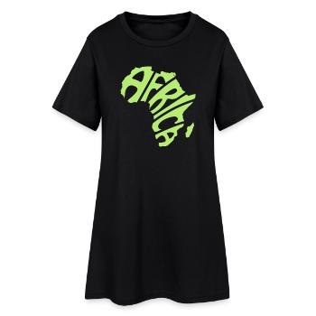 Afrika Kontinent - Frauen T-Shirt-Kleid - Schwarz - Vorne