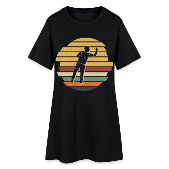 Dart Spieler Dartspiel Vintage Dartspieler - Frauen T-Shirt-Kleid - Schwarz - Vorne