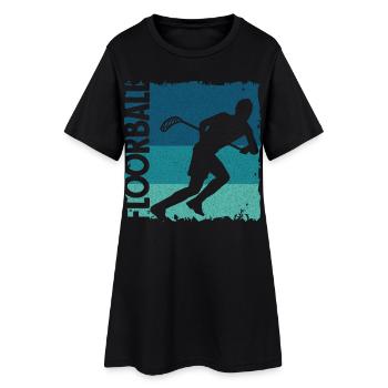 Floorball Unihockey Spieler Floorballspieler - Frauen T-Shirt-Kleid - Schwarz - Vorne