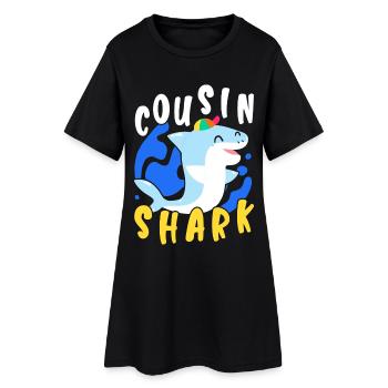 Cousin Hai-Liebhaber Meeresbiologie Meerestier - Frauen T-Shirt-Kleid - Schwarz - Vorne