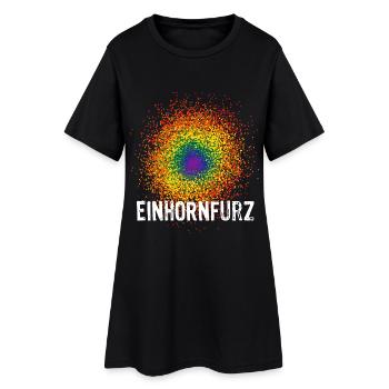 Regenbogen - Einhorn - Furz - Konfetti - Sarkasmus - Frauen T-Shirt-Kleid - Schwarz - Vorne