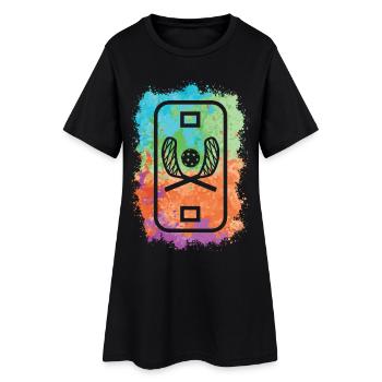 Unihockey Spieler Unihockey Hockey Floorball - Frauen T-Shirt-Kleid - Schwarz - Vorne