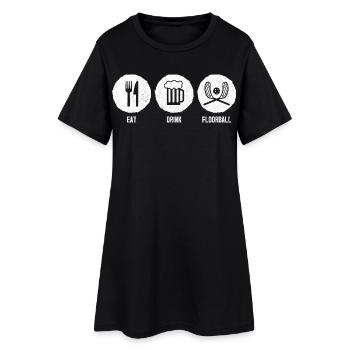 Floorball Unihockey Floorball Spieler - Frauen T-Shirt-Kleid - Schwarz - Vorne