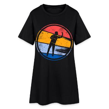 Dart Spieler Dartspiel Retro Dartspieler - Frauen T-Shirt-Kleid - Schwarz - Vorne