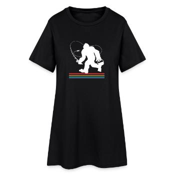 Forelle Forellenteich Angelhaken Angelrute Angler - Frauen T-Shirt-Kleid - Schwarz - Vorne