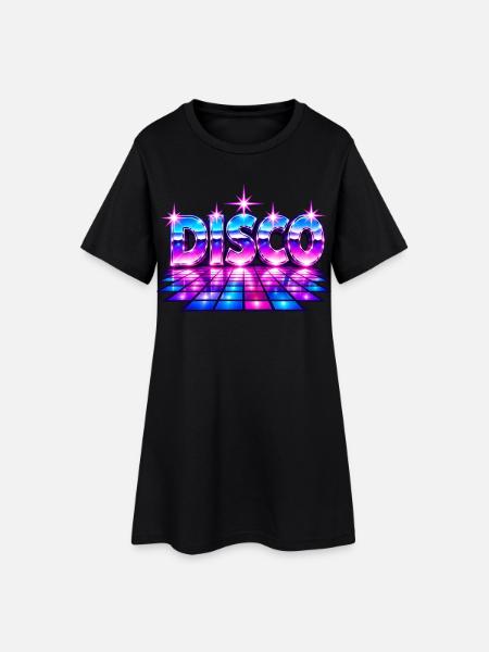 Disco-Tanzfläche30cm - Frauen T-Shirt-Kleid - Schwarz