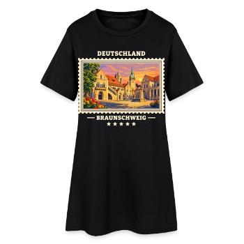 Deutschland Braunschweig Vintage Reisemarke - Frauen T-Shirt-Kleid - Schwarz - Vorne