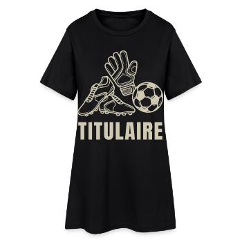 Kind-Football-Träger - Frauen T-Shirt-Kleid - Schwarz - Vorne