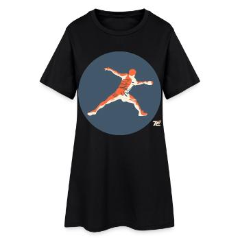 Tischtennisspieler in Aktion – Retro Stil - Frauen T-Shirt-Kleid - Schwarz - Vorne
