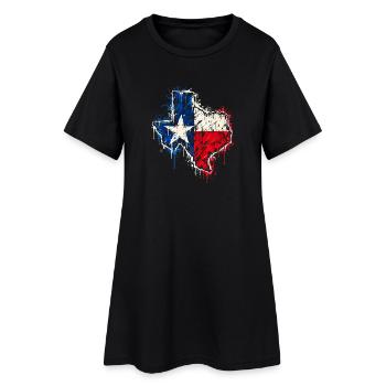 Texas Spray Flag Splash - Frauen T-Shirt-Kleid - Schwarz - Vorne