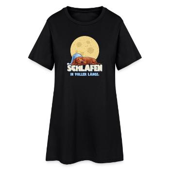 Dackel - Schlafen in voller Länge - Frauen T-Shirt-Kleid - Schwarz - Vorne