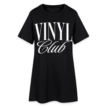 Vinyl Club - Frauen T-Shirt-Kleid - Schwarz - Vorne