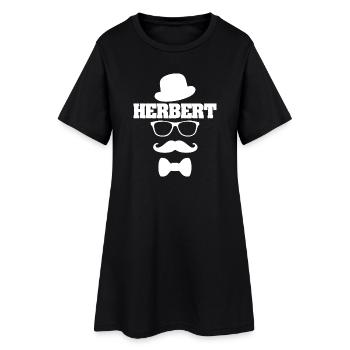Herbert als Hipster - Frauen T-Shirt-Kleid - Schwarz - Vorne