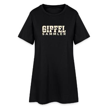 Gipfelsammler – Höhenprofil Retro - Frauen T-Shirt-Kleid - Schwarz - Vorne