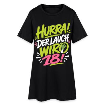 Hurra der Lauch wird 18 Jahre - Frauen T-Shirt-Kleid - Schwarz - Vorne