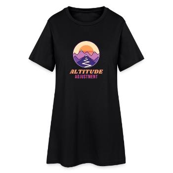 Höhenanpassung - Frauen T-Shirt-Kleid - Schwarz - Vorne