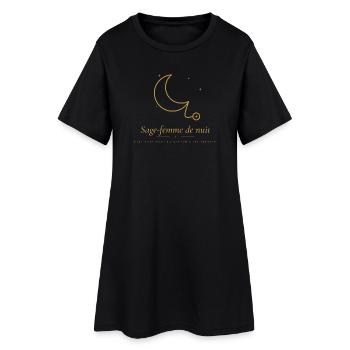Nachthebamme – Leben unter den Sternen - Frauen T-Shirt-Kleid - Schwarz - Vorne