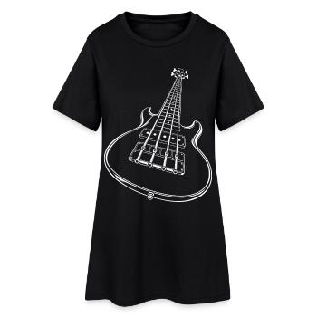 Bassgitarre Vier Saiten - Frauen T-Shirt-Kleid - Schwarz - Vorne