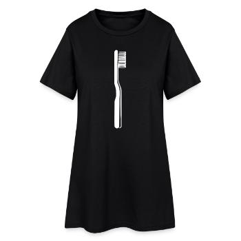 Zahnbürste weiß Zahnarzt Geschenk Zahnärztin  - Frauen T-Shirt-Kleid - Schwarz - Vorne