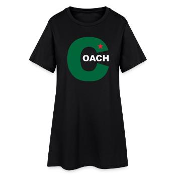 Grünes C mit Stern und OACH - Frauen T-Shirt-Kleid - Schwarz - Vorne