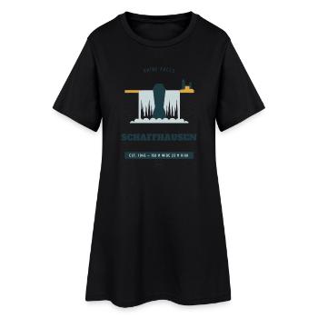 Schaffhauser Rheinfall Retro-Reiseemblem - Frauen T-Shirt-Kleid - Schwarz - Vorne