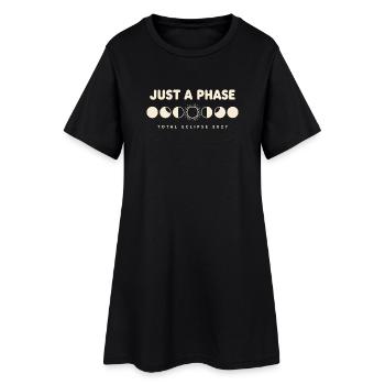  Just A Phase Total Eclipse 2027 Mondphasen - Frauen T-Shirt-Kleid - Schwarz - Vorne