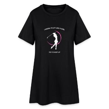 Golf wie ein Mädchen - Frauen T-Shirt-Kleid - Schwarz - Vorne