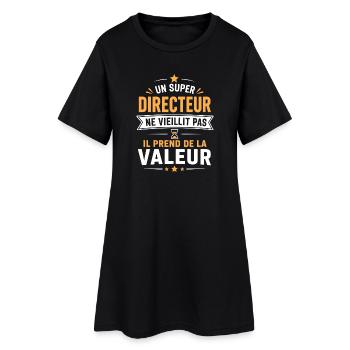 Ein Direktor, der nicht altert, steigt im Wert - Frauen T-Shirt-Kleid - Schwarz - Vorne