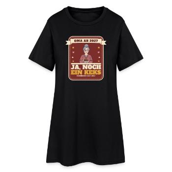 Oma 2027 – Schwangerschaft verkünden Oma Geschenk - Frauen T-Shirt-Kleid - Schwarz - Vorne