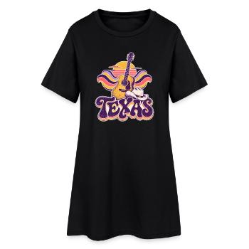 Texas Sunset Gitarre Retro - Frauen T-Shirt-Kleid - Schwarz - Vorne