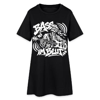 Bass im Blut - Frauen T-Shirt-Kleid - Schwarz - Vorne