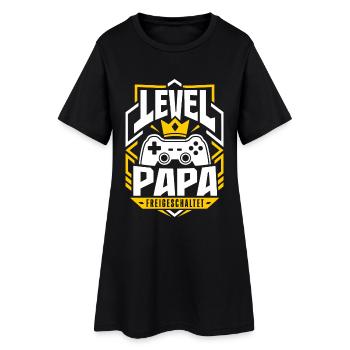 Level Vater freigeschaltet - Frauen T-Shirt-Kleid - Schwarz - Vorne