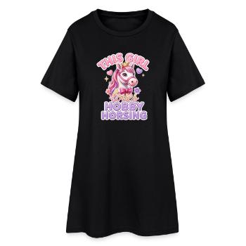This Girl Loves Hobby Horsing Steckenpferd - Frauen T-Shirt-Kleid - Schwarz - Vorne