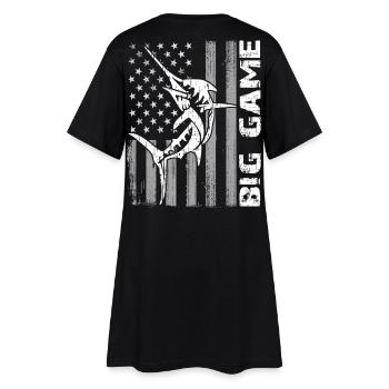 Jumping Marlin with US flag Deep Sea Fishing - Women’s T-Shirt Dress - black - Back