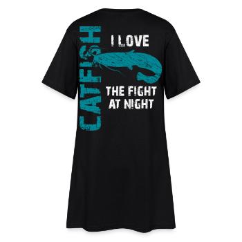 Catfish Fishing Sport Fishing Strong Fish - Women’s T-Shirt Dress - black - Back