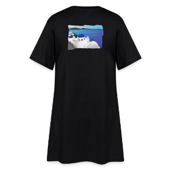 Santorin Bleu et Mer Azur - Robe T-shirt Femme - noir - Dos