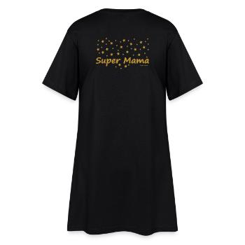 Super Mama - Frauen T-Shirt-Kleid - Schwarz - Hinten