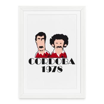 Cordoba 1978 Football Retro Maillot Cadeau - Affiche encadrée (27 × 37 cm) - blanc - Devant