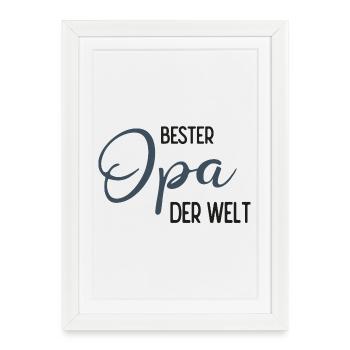Meilleur grand-père du monde - design du prix - Affiche encadrée (27 × 37 cm) - blanc - Devant