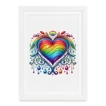 Rainbow Heart - Framed poster (27 × 37 cm) - white - Front