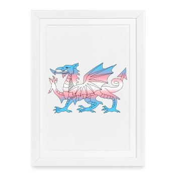 Wales Trans Flag, Baner Trans Cymru, Transgender - Framed poster (27 × 37 cm) - white - Front