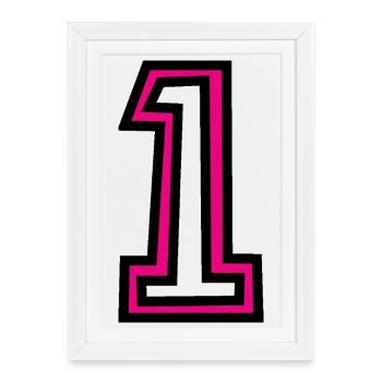 1. 1 AN. 1er ANNIVERSAIRE. ANNIVERSAIRE 1 AN - Affiche encadrée (27 × 37 cm) - blanc - Devant