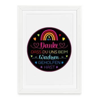 Danke dass Du uns beim Wachsen geholfen hast - Gerahmtes Poster (27 × 37 cm) - Weiß - Vorne