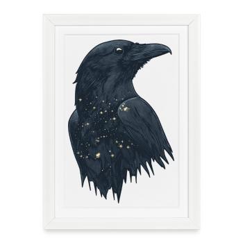 Rabe - Gerahmtes Poster (27 × 37 cm) - Weiß - Vorne