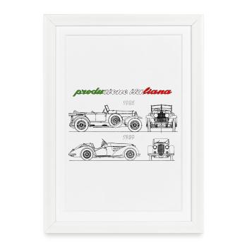 voiture de collection produite en Italie - Affiche encadrée (27 × 37 cm) - blanc - Devant